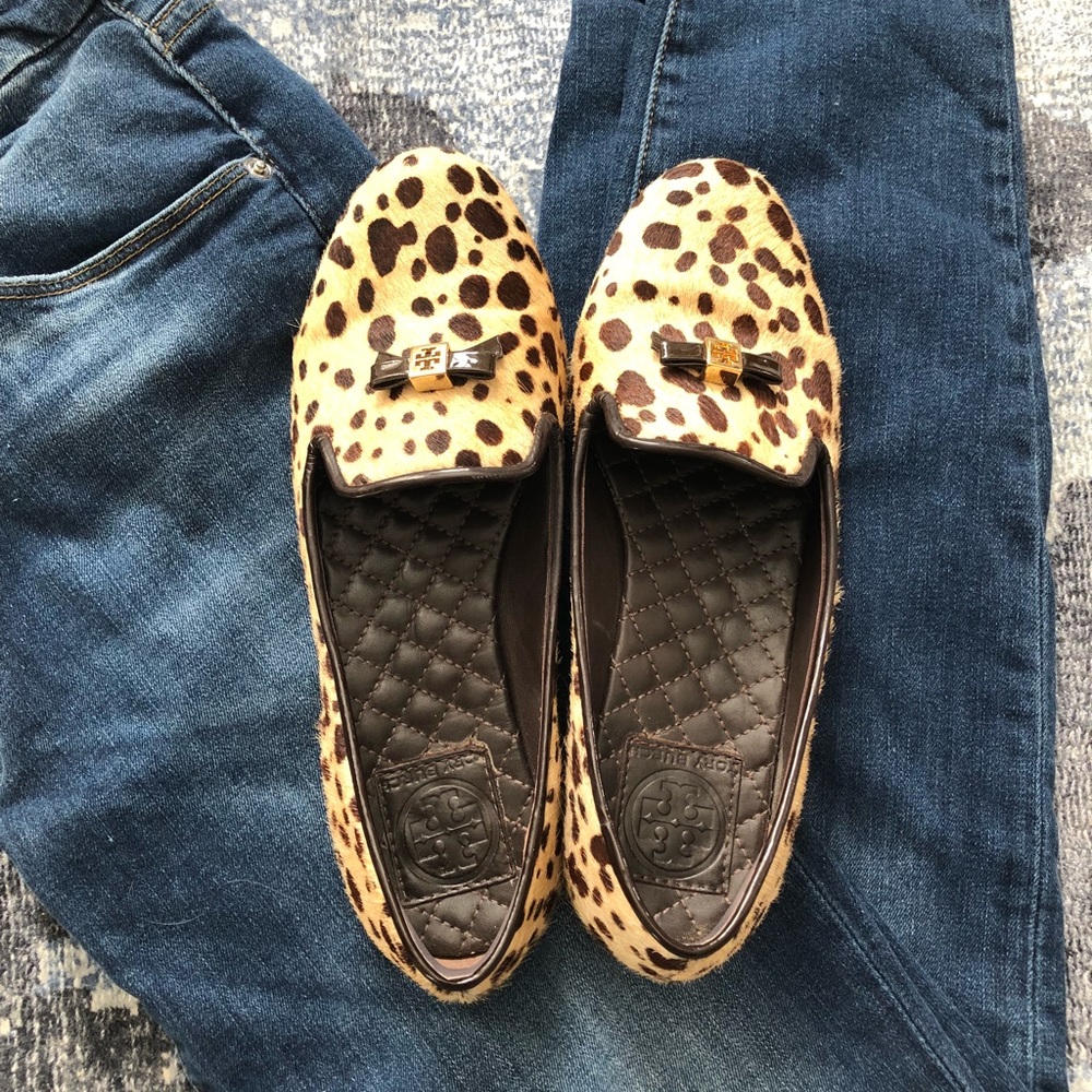 Tory Burch leopard loafers